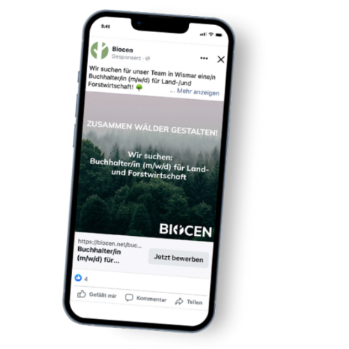 Digitale Recruiting Anzeige auf einem Smartphone