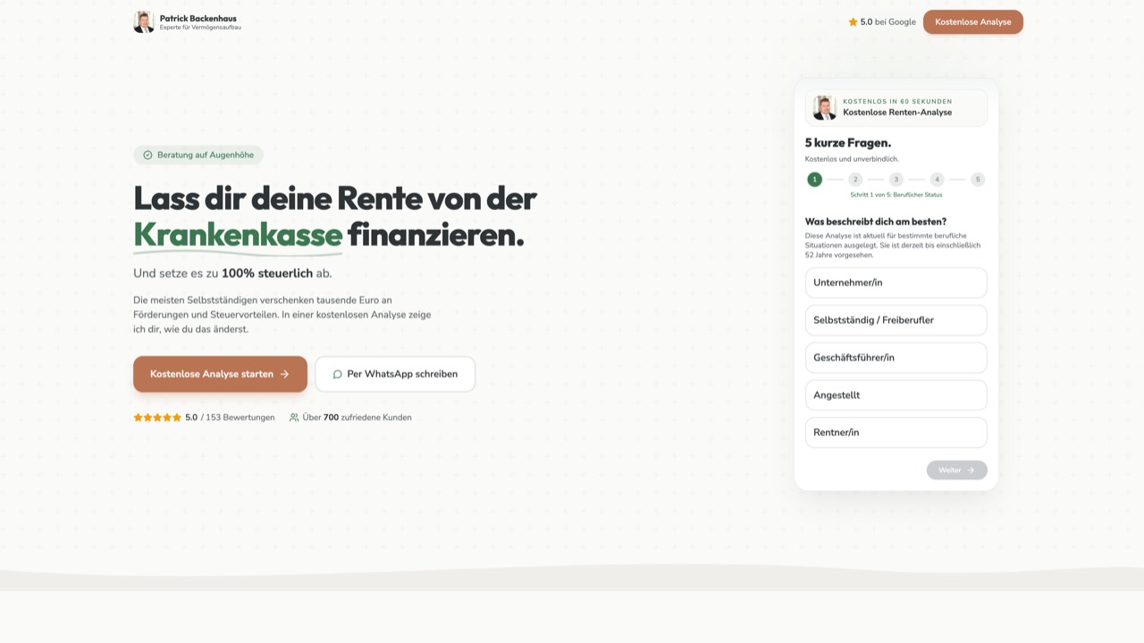 Webseite Patrick Backenhaus von my-scale